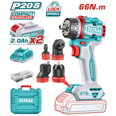 充電式多用途電鑽 20V 66牛頓 -雙2.0Ah組套裝 (UTDLI206686)