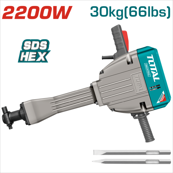 TOTAL 大型工程電動鎚/破壞鎚/破壞鑿/破碎機 <2200W> (UTH220502)