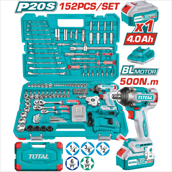 < 請洽各經銷通路 > TOTAL  152件鋰電板手工具組 (UTHKTHP31522)