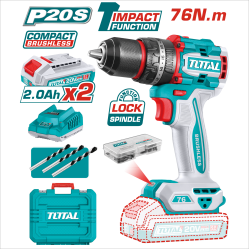 < 請洽各經銷通路 >TOTAL  20V 鋰電無刷震動電鑽 短板 76NM (UTIDLI20768)