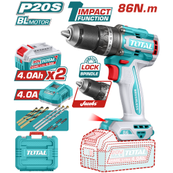 充電式震動電鑽 20V 86牛頓 -雙4.0Ah組套裝 (UTIDLI208689)