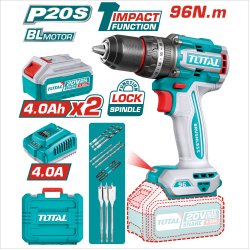 < 請洽各經銷通路 > TOTAL 20V 鋰電無刷震動電鑽 短板 96NM (UTIDLI20968)
