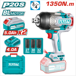 TOTAL 20V 鋰電無刷 6分衝擊板手 1350NM (UTIWLI20135)