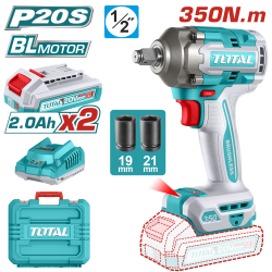 < 請洽各經銷通路 >TOTAL 20V無刷電動板手 350N.m 全配 (UTIWLI2035) 