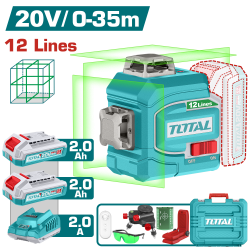 綠光雷射墨線儀12線35m20V-雙2.0Ah套裝(UTLL3012165)