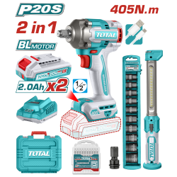 TOTAL  鋰電405N.m扳手工作燈-雙2A組 (UTOSLI23056)