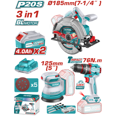 <請洽各經銷商>TOTAL 20V 鋰電木作三件組(UTOSLI250181)