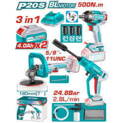 TOTAL 20V 汽車美容三寶組 (UTOSLI250184)