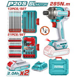  < 請洽各經銷通路 > TOTAL 鋰電285N.M起子機+鑽尾-雙2A組 (UTOSLI250784)