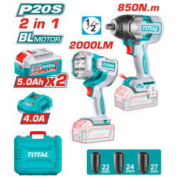 TOTAL 鋰電850N.m扳手+工作燈-雙5A組 (UTOSLI2509838)
