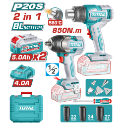 TOTAL 鋰電扳手熱風槍-雙5A組 (UTOSLI260381)