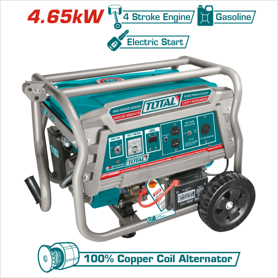TOTAL總工具 四行程引擎發電機 <電啟動>4650W (UTP140006ES)