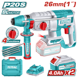 TOTAL  20V 鋰電無刷強力鎚鑽 全配 26MM (UTRHLI202682)