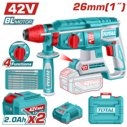 TOTAL 42V 鋰電電鎚26mm-雙2A套組(UTRHLI422682)