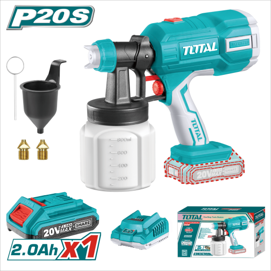 <請洽各經銷通路 > TOTAL 20V 電動噴漆槍 (UTSGLI20406)