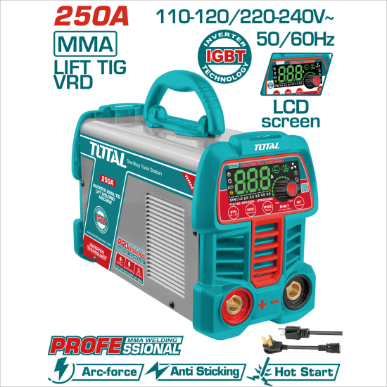 至尊級 250A 數位雙能變頻焊機 110/220V HF TIG /MMA/Lift TIG/VRD/IGBT (UTW225069)