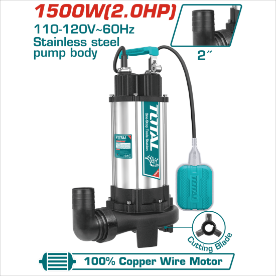 工業級強力汙水泵 2.0HP 全鑄鐵機身 / 專業級排涝 (UTWP7150026)