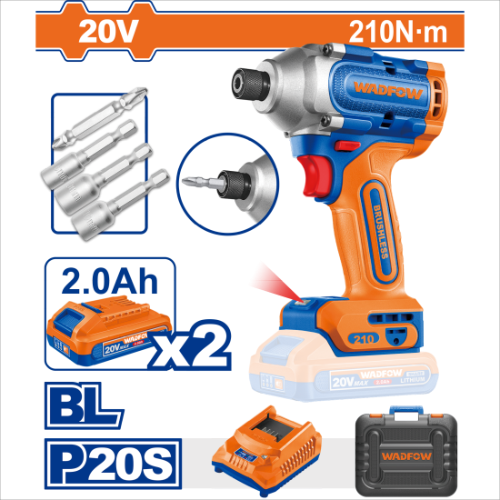 WADFOW  20V鋰電無刷起子機 全配 (UWCD2B21) 