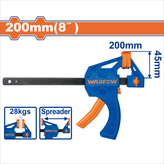 WADFOW 木工F型夾具 200mm (WCP4388)