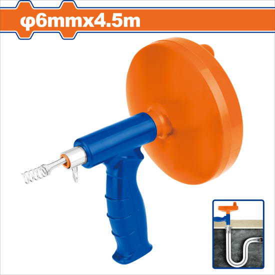 WADFOW  手動 水管疏通器附捲座 4.5米(WDD3345)