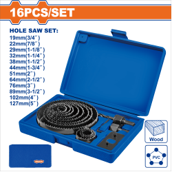 WADFOW 碳鋼孔鋸套裝/16件套 (WKJ4416)