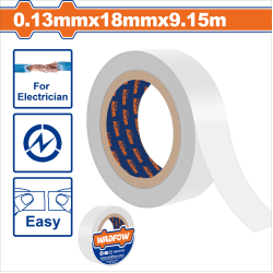 WADFOW 白色電工膠帶/單捲18mm*9.15m (WPN1108)