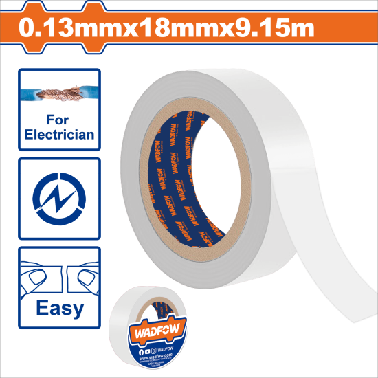 WADFOW 白色電工膠帶/單捲18mm*9.15m (WPN1108)