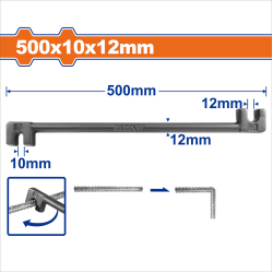  WADFOW  鋼筋彎曲桿 10mm*12mm (WQB3350) 