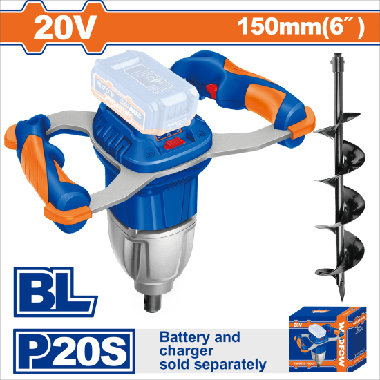 <請洽各經銷通路> WADFOW  20V 鋰電無刷鑽地機 單主機 (WQE15801) 
