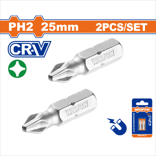 WADFOW  電動起子頭 十字 PH2*25mm (WSV1K12)