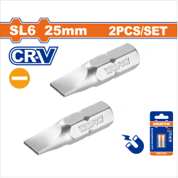 WADFOW 螺絲起子頭/SL6.0*1.0, 25mm*2支組 (WSV1K24)