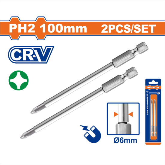 WADFOW 剝皮起子頭/PH2/2支組 (WSV9KPH2)