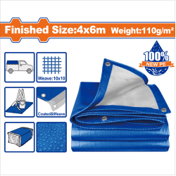 WADFOW  加厚藍色帆布 4米*6米 (WTQ1846) 